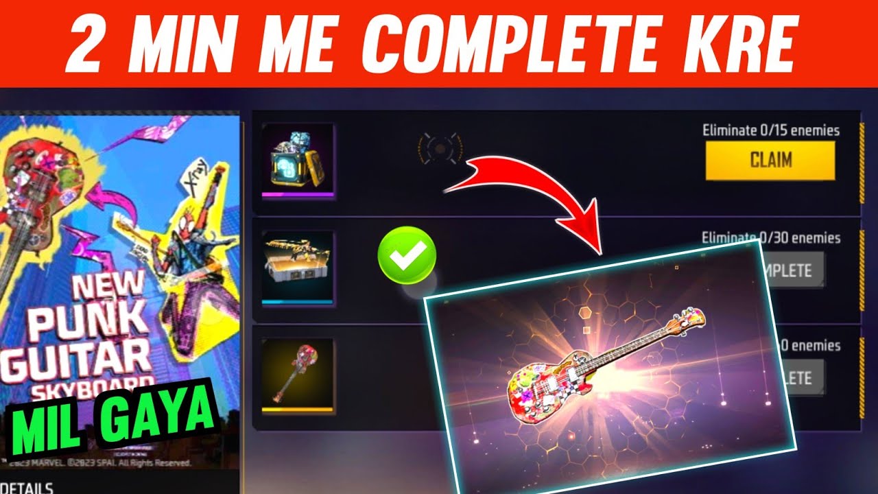 como conseguir una guitarra punk gratis en free fire
