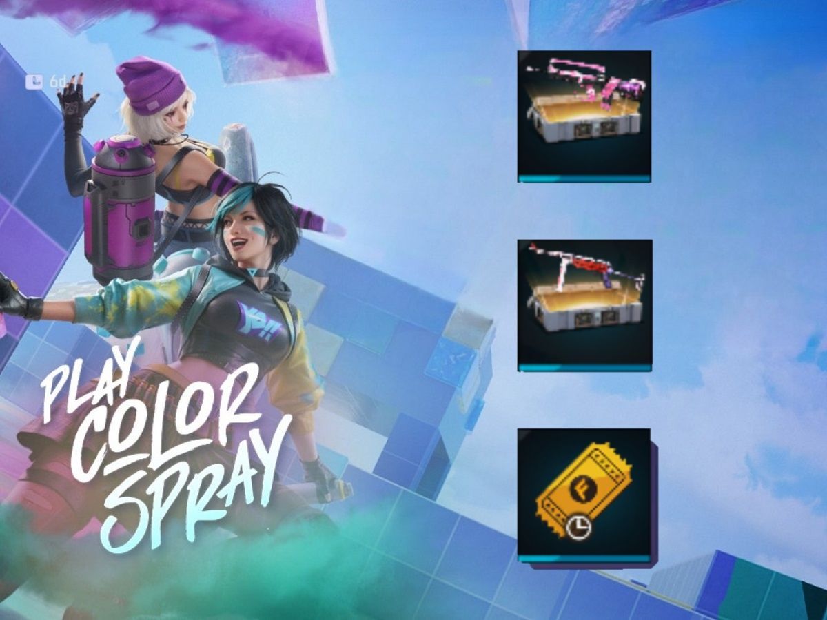 nuevo evento play color spray en free fire max obten una caja de botin de armas gratis un cupon gold royale y mas